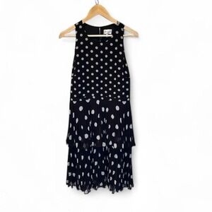 Milly Black and White Polka Dot Midi Dress